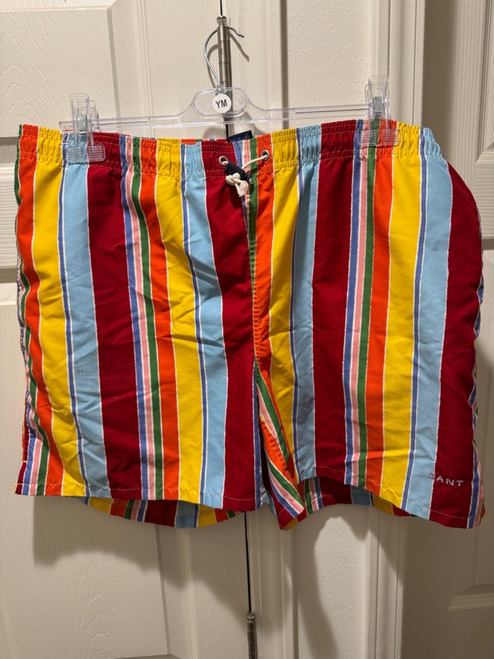 Gant Striped Swim Shorts in Red, Yellow, Light Blue and Orange